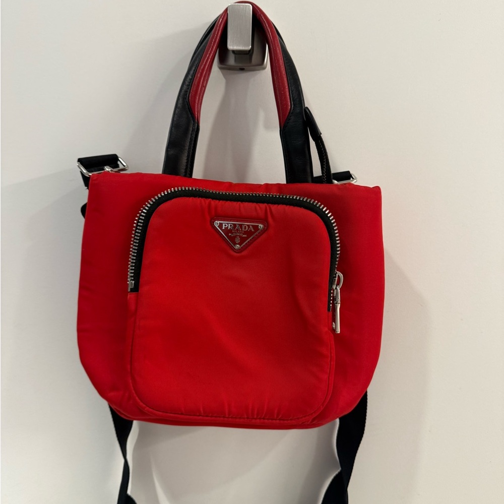 Prada Red Bag NYLON CROSSBODY Pre-owned